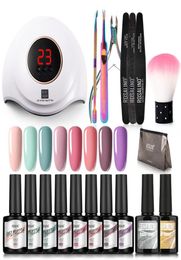 Nail Art Kits Gel Polish Kit Professional Set Acrylic With 36W LED UV Lamp For Manicure Tools And Supplies Base Top Suits3492634