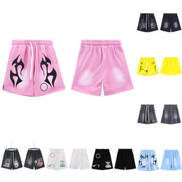 designer shorts shorts graphic tee shorts mens womens washed fabric Street graffiti Letter Loose fitting woman casual short