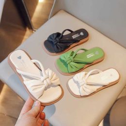 Slipper Spring and Autumn New Fashionable Comfortable Versatile Elegant Casual Square Bow Flat Wear Resistant LD Slide H240513