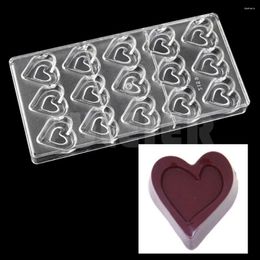 Baking Tools Valentine's Gift 3D Heart Shaped Plastic Chocolate Mould DIY Bakeware Candy Making Pastry For