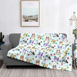 Blankets Acnh Character Pattern Blanket Animal Crossing Horizons Plush Warm Super Soft Flannel For Bedding