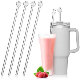 Disposable Cups Straws High Temperature Resistance Clear Glass Straw S Reusable For Tumblers