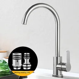 Kitchen Faucets 304 Stainless Steel Ball Faucet Rotary Dishwashing Sink For And Cold Water Tanks