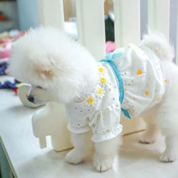 Dog Apparel Stylish Pet Skirt Bow Tie Dress-up Refreshing Summer Kitty Clothes Outfits