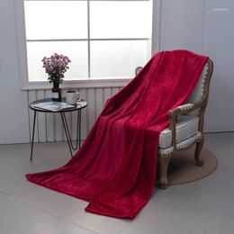 Blankets Home Furnishing Pure Colour Thickening Blanket Coral Fleece Siesta Flannel Office Gift
