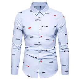 Men's Dress Shirts Anti-Wrinkle Stretch Slim printing tops Male Dress Business Basic Casual Long Slved Shirt Men Social Formal Pure cotton Shirt Y240514