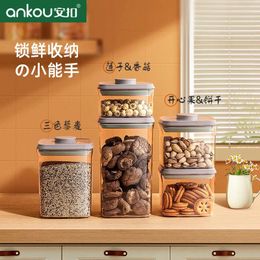 Storage Bottles ANKOU Kitchen Container - Moisture-proof Grains Box With Transparent Sealable Lid Food PP AS ABS
