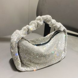 Handle Rhinestones Evening bag silver Crystal Handle Bags Women Purses and Handbags Luxury Designer banquet bag For Girls Party Cluth Wallets