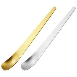 Spoons 2 Pcs Gold) 2pcs Teaspoons Multi-function Stainless Steel Scoop Portable Ice Cream Dessert Household Compact