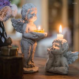 Candle Holders Angel Candlestick Decoration Grocery Garden Courtyard Retro Artistic European Cupid Gift
