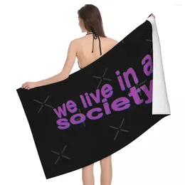 Towel We Live In A Society Quote Sticker 80x130cm Bath Skin-friendly For Bathroom