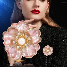 Brooches Elegant High-grade Light Luxury Pink Peony Pearl Corsage Brooch Lapel Pin Jacket Overcoat Gift Wedding Accessories Clothing