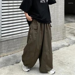 Men's Pants HOUZHOU Vintage Baggy Cargo Men Cotton Wide Leg Trousers Male Oversize Retro Loose Casual Japanese Streetwear Hip Hop