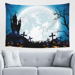 Tapestries Halloween Pumpkin Castle All- Style With The Coziness Non-Stick Wall Hanging Decorate Outdoor Portable Travel Picnic Cloth