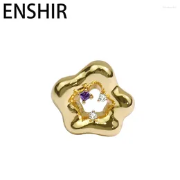 Cluster Rings ENSHIR Inlaid Shiny Zircon Star Shaped For Women Creative Advanced Elegant Vintage Jewellery Accessories