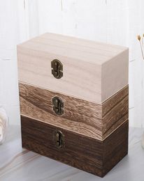 Large Wooden Storage Box Log Colour Scotch Pine Rectangular Flip Solid Wood Gift Box Handmade Craft Jewellery Case 20x10x6cm LX30073996874