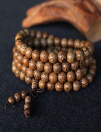 Beaded Strands 1Pcs 6mm8mm Natural Sandalwood Buddhist Buddha Meditation Wood Prayer Bead Mala Bracelet Bangles Women Men Jewelr5625385