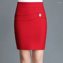 Skirts Office Lady Skinny Business Attire Red Hip-hugging Skirt Summer Women Basic Versatile Fashion Casual Mini Wear