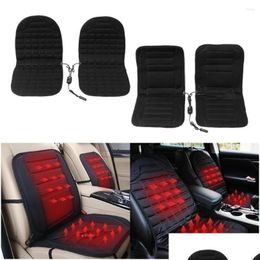 Car Seat Covers Ers 2Pcs 12V Heated Er Pad Cushion Heater Heating Warmer Winter Non-Slip Protector Drop Delivery Mobiles Motorcycl Aut Dhm1Y