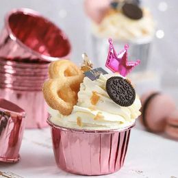 Baking Moulds 50pcs/Pack Cupcake Paper Cups Gold Silver Foil Muffin Liner Cake Wrappers Cup Case Pastry Tools