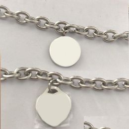 Chain 15Mm Heart Round Bracelets Women Stainless Steel On Hand Fashion Jewellery Valentine Day Christmas Gift For Girlfriend Accessorie Dhorv