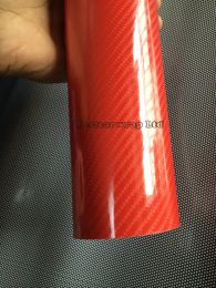 Stickers Red 6D Gloss Carbon Fiber Vinyl For Car Wrap Like Real Carbon Fibre Film Shiny Carbon With Air bubble Free Size:1.52*20M/Roll 5x66