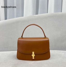 The Row TR Handle Calf Bag 10 Sofia Top Handbag Fashion Luxury Designer Handbags Black Brown Purse European and American Fashion
