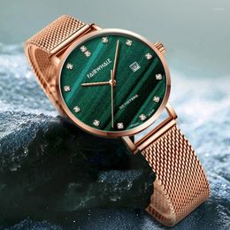 Wristwatches High Quality Women's Diamond Set Small Green Watch Light Luxury Simple Ins Ethos Waterproof Quartz