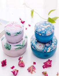 Tinplate candle jar candy gift box empty wedding retro small deer tin can drum shape metal cute round creative storage8674401