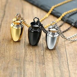 Pendants Steel Unisex Lucky Charm Openable Tube For Ashes Pet Cinerary Box Pendant Wishing Bottle Necklace Oval Shape Jar