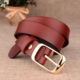 Belts ANYONGZU Women Real Cowhide Oval Leather Buckle Matching Jeans Skirt Fashion Decoration Red Black Coffee Luxury Festival Gift