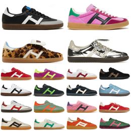 2024 casual shoes for men women Wales Bonner Shoes Leopard Print platform designer sneakers Black White Gum Pink Velvet Green Suede Red Blue outdoor sports trainers