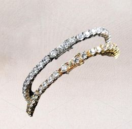 Hip Hop Tennis Diamonds Chain Bracelets For Men Fashion Luxury Copper Zircons Bracelet 7 Inches 8 Inches Golden Silver Chains Jewe6662240