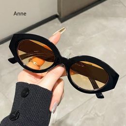 Sunglasses Oval Frame Fashion Retro Cat Eye Sun Glasses Brand Design UV400 Shades Eyewear Women Goggles Female Lentes De Sol