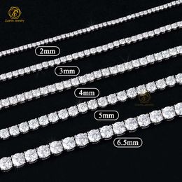 Real Moissanite Diamond Tennis 925 Sterling Silver Necklace Mens Women Vvs Clarity Iced 2mm 3mm 4mm Tennis Necklace Bracelet