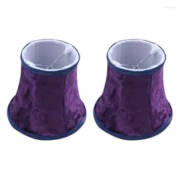 Table Lamps -2X Fabric Clip On Lamp Shade E14 Handmade Lampshade For Modern European Style Wall Sconce (Dark Purple)