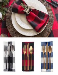 Table Napkin 10pcs Black White Plaid Cotton Linen Placemat Christmas Wedding Craft Dining Tablecloth Simple Style Mat1174479