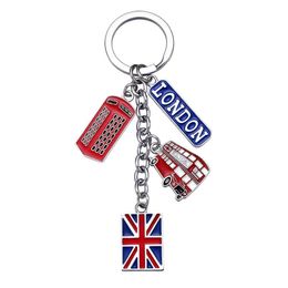 Keychains Lanyards London Souvenirs Flag Gifts Souvenir Uk British Travel Keyring Box Promotional Jack Union Metal Key Phone Car Post Charms Rings Y240510