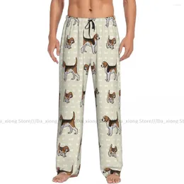 Men's Sleepwear Men Sleep Bottoms Male Lounge Trousers Cute Puppy And Foxhound Hunting Dog Pajama Pants