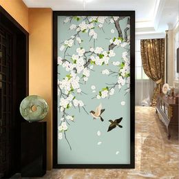 Wallpapers Wellyu Could Not Custom Wallpaper 3d Pear Flowers Hand-painted Pattern And Birds Chinese Porch Background Wall Paper