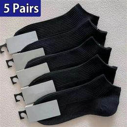 Men's Socks 5 Pairs High Quality Cotton Men Black White Classic Solid Colour Sport Comfort Breathable Business Casual Short