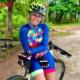 Racing Sets Kafiwomen's Triathlon Cycling Clothes Outdoor Team Sportswear Women's Overalls Close-fitting Monkey Bike Clothing Tights