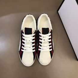 Print Stripe Designer Shoes Top Quality Grey White ACE Embroidered Mens Women Genuine Leather Design Sneakers Luxury Casual Shoe ggitys ZQ65