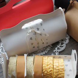 Gift Wrap 27.5 10.5 16.5cm 5 Set White Black Red Pure Color Roll Cake Paper Box Macaron Chocolate Wedding Birthday Party Gifts Pack