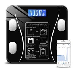 Smart Body Fat Scale Connexion Bluetooth Electronic Weight Scale Body Composition Analyzer Bascula Digital Bathroom Floor Scale H1235011