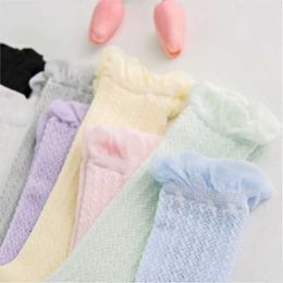 Çocuk Çoraplar Bebek Çoraplar Yüksek Dizli Kızlar Ağ Nefes Alabilir Trakea Sevimli Prenses Bebek Düz Renkli Sıcak Bacaklar Yeni doğan SOCKSL2405