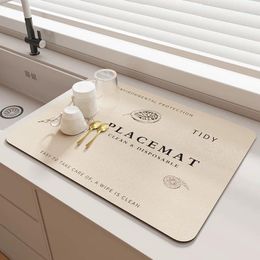 Table Mats Dish Drying Mat For Kitchen Counter Coffee Mat/Coffee Machine Bar Countertop Anti-Slip Absorbent Pad