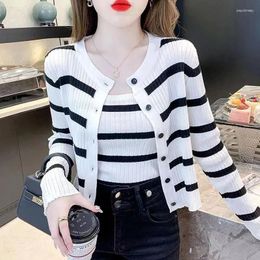 Women's Knits Knitted Cardigan With Hanger Korean Fashion Sweater Soft Top Spring And Autumn 2 Piece Set Women