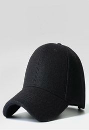 Man big bone large size hat cap Male Autumn and Winter Warm Wool Felt Hat Men Big Sizes Baseball Caps 5060cm 6064cm 2202095205818