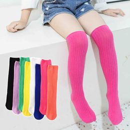 Calzini per bambini Candy Candy Color High Knee Socks Childrens Cotton Long Gambe Calzini Calzini carini Boys and Girls 3-12yl2405